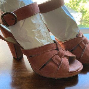 Fiorentini + Baker Coral Suede heels sandals size 39